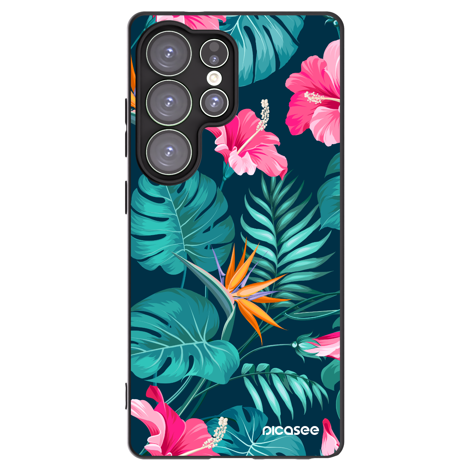 Picasee fekete szilikon tok az alábbi mobiltelefonokra Samsung Galaxy S25 Ultra 5G - Pink Monstera