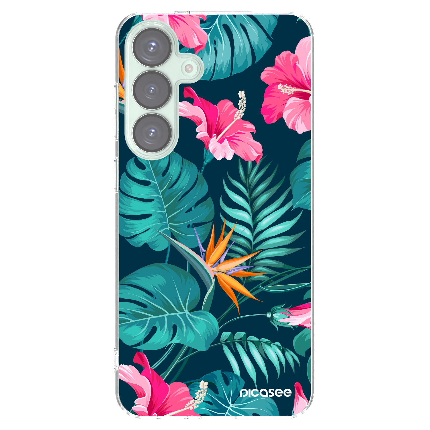 Picasee átlátszó szilikon tok az alábbi mobiltelefonokra Samsung Galaxy S25+ 5G - Pink Monstera