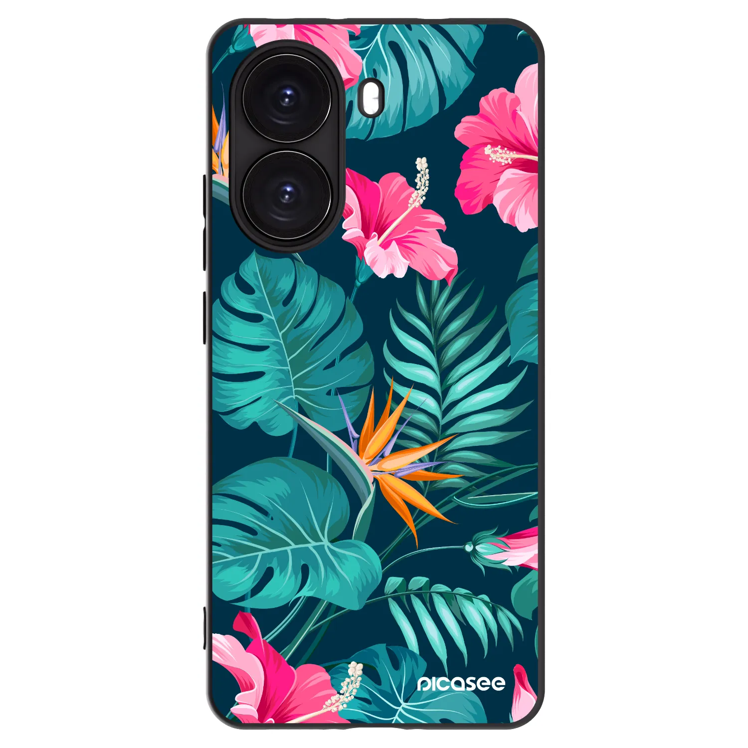 Picasee fekete szilikon tok az alábbi mobiltelefonokra Xiaomi Poco X7 Pro 5G - Pink Monstera