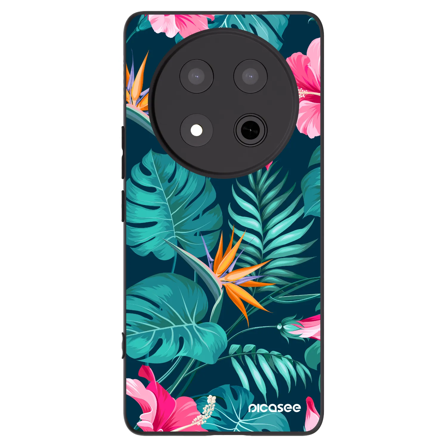 Picasee fekete szilikon tok az alábbi mobiltelefonokra Honor Magic7 Lite 5G - Pink Monstera