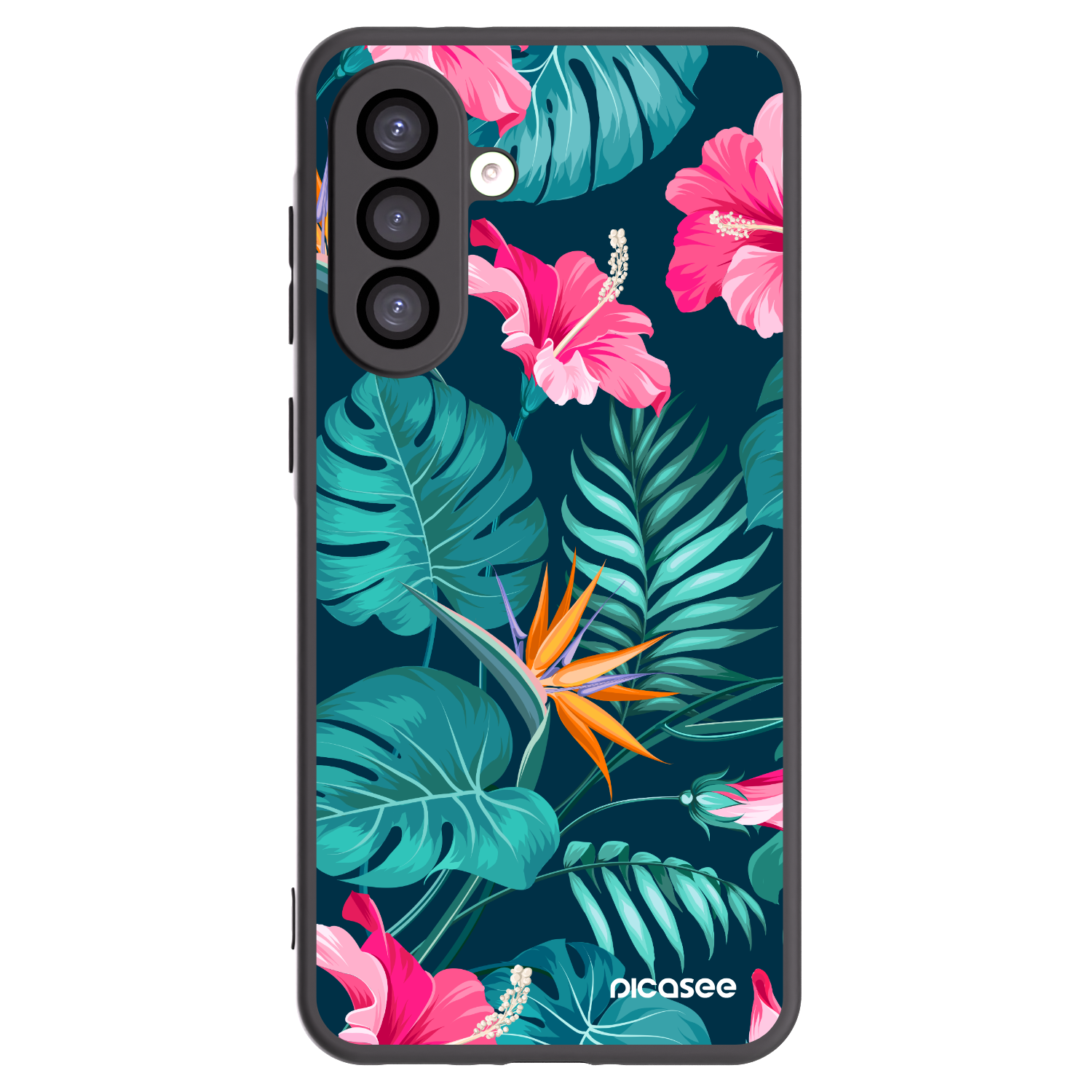 Picasee fekete szilikon tok az alábbi mobiltelefonokra Samsung Galaxy A26 5G A266B - Pink Monstera