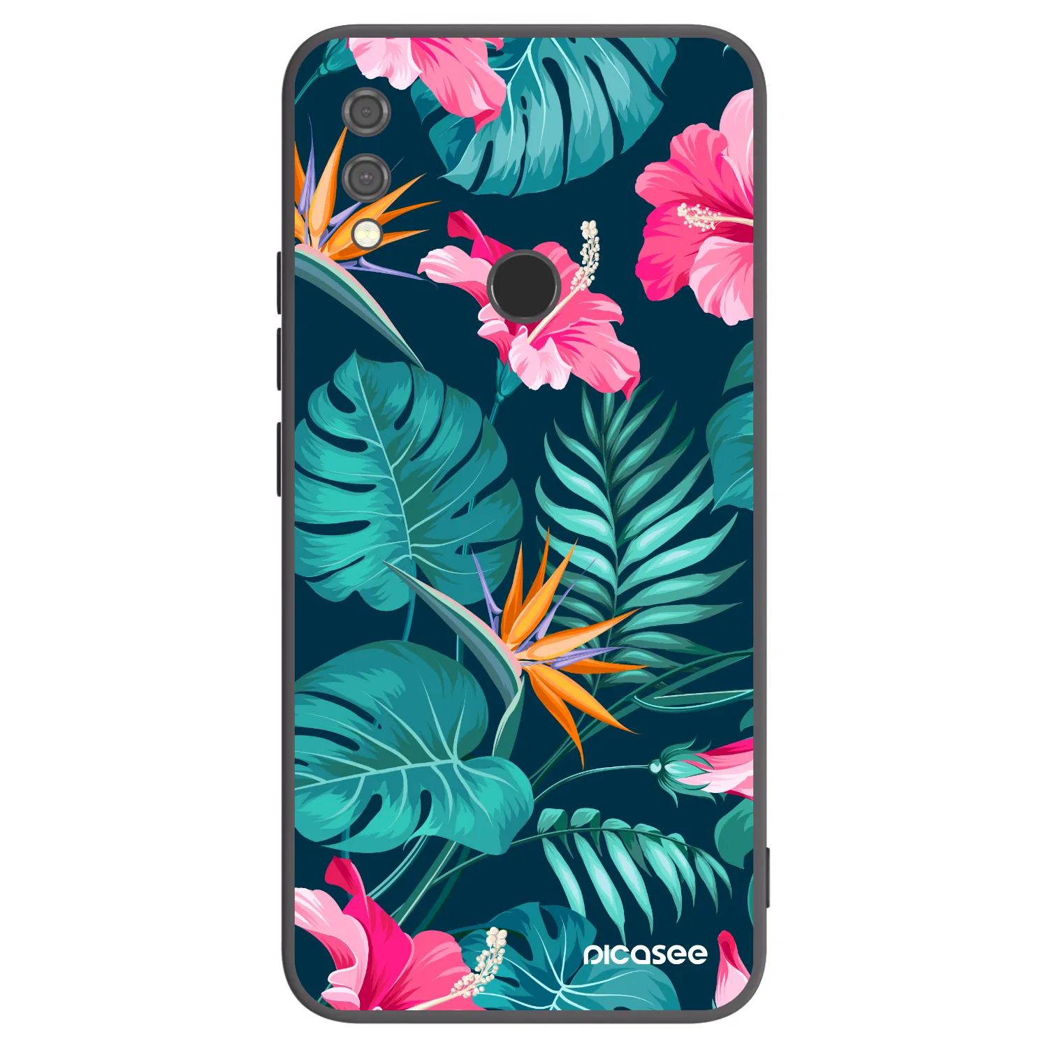 Picasee fekete szilikon tok az alábbi mobiltelefonokra Xiaomi Redmi Note 7 - Pink Monstera