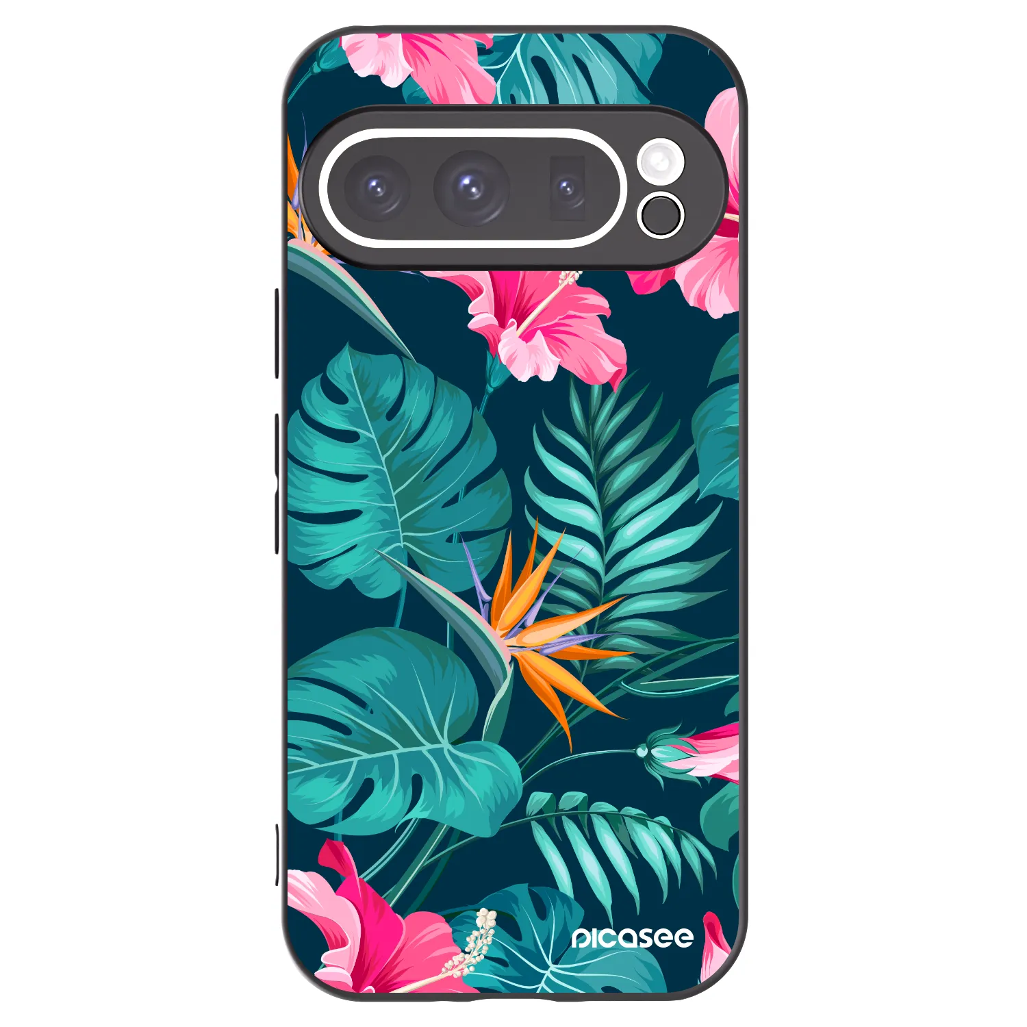 Picasee fekete szilikon tok az alábbi mobiltelefonokra Google Pixel 9 Pro - Pink Monstera