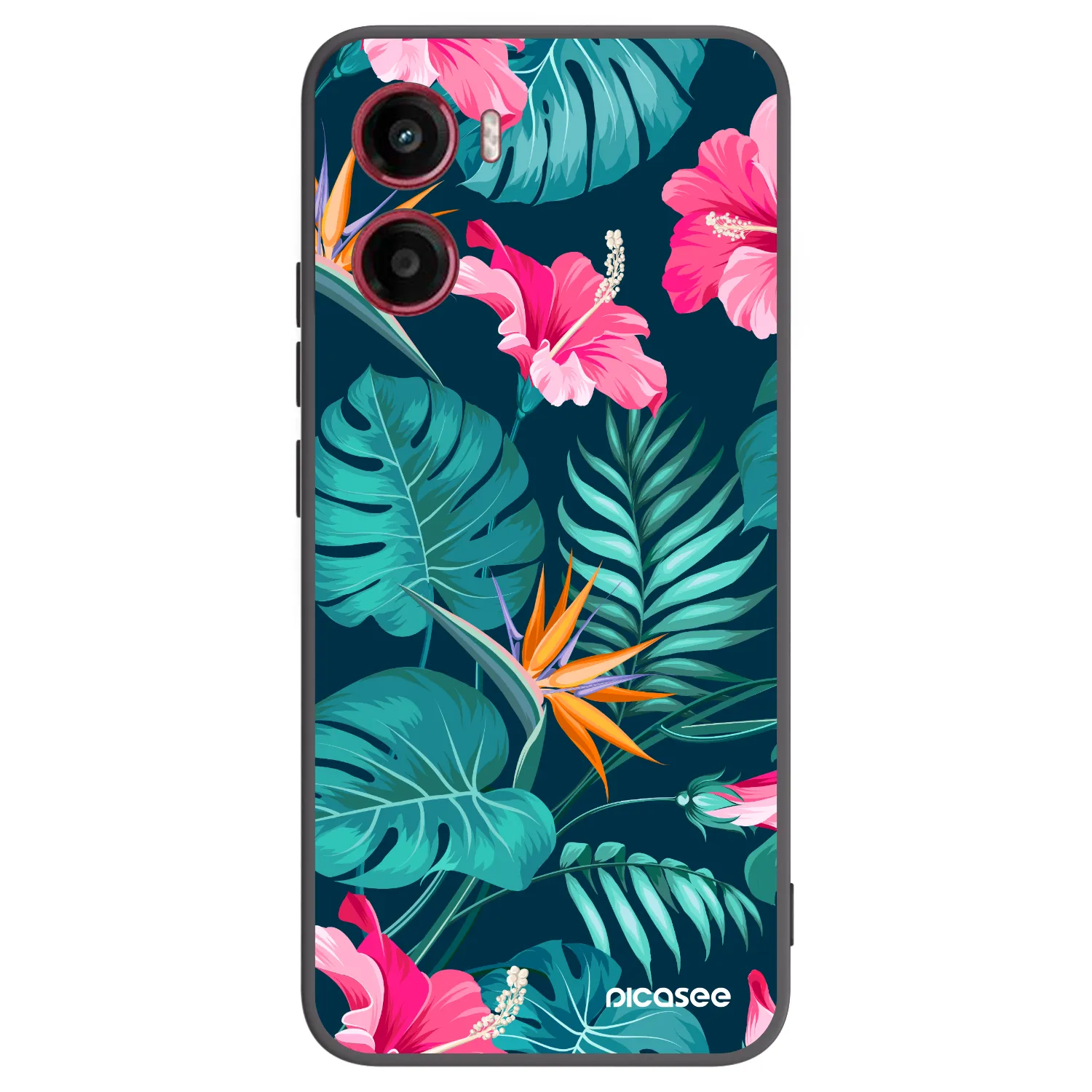 Picasee fekete szilikon tok az alábbi mobiltelefonokra Motorola Moto G05 - Pink Monstera