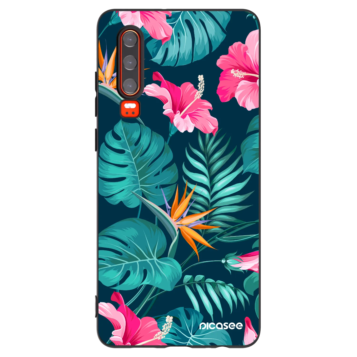 Picasee fekete szilikon tok az alábbi mobiltelefonokra Huawei P30 - Pink Monstera