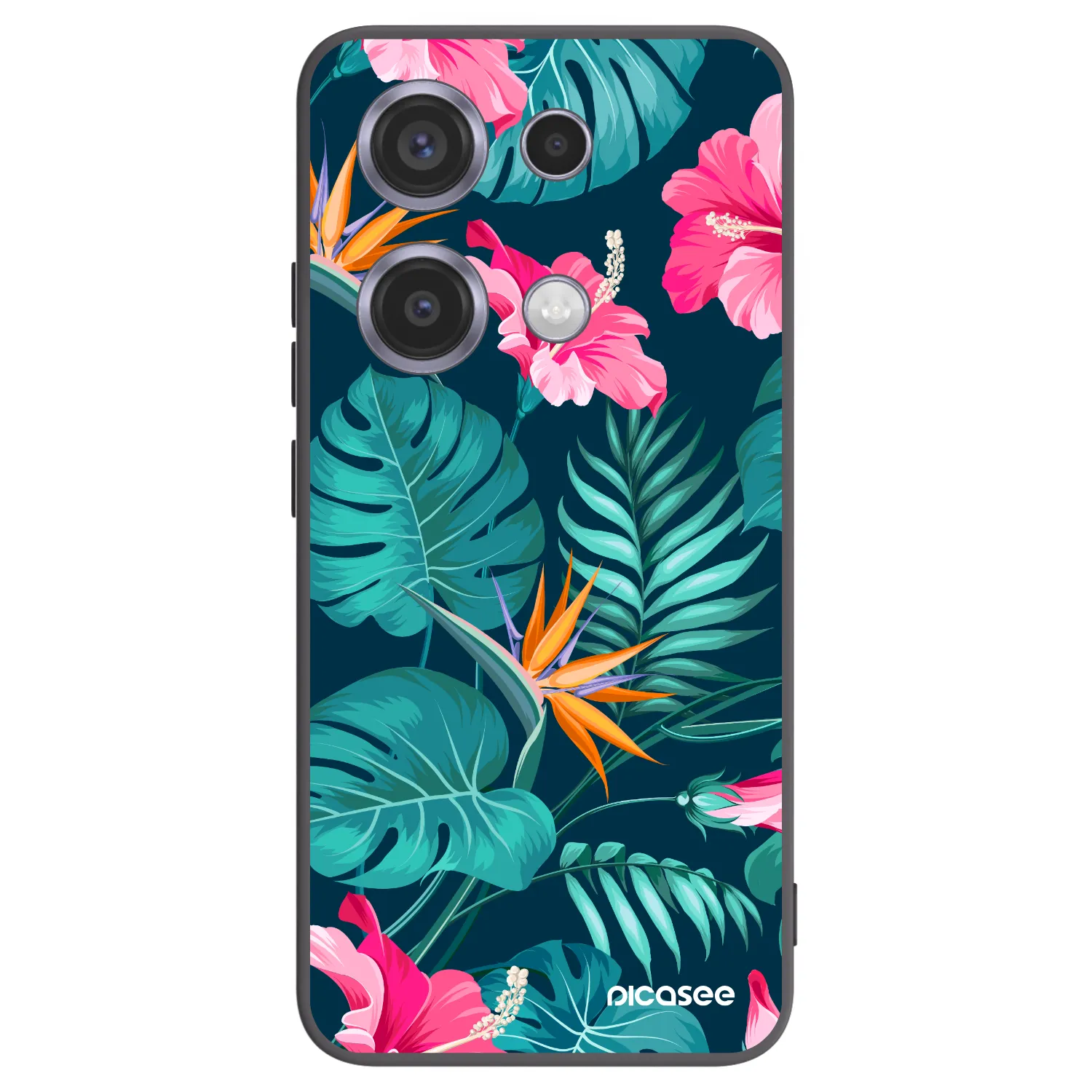 Picasee fekete szilikon tok az alábbi mobiltelefonokra Xiaomi Redmi Note 14S - Pink Monstera