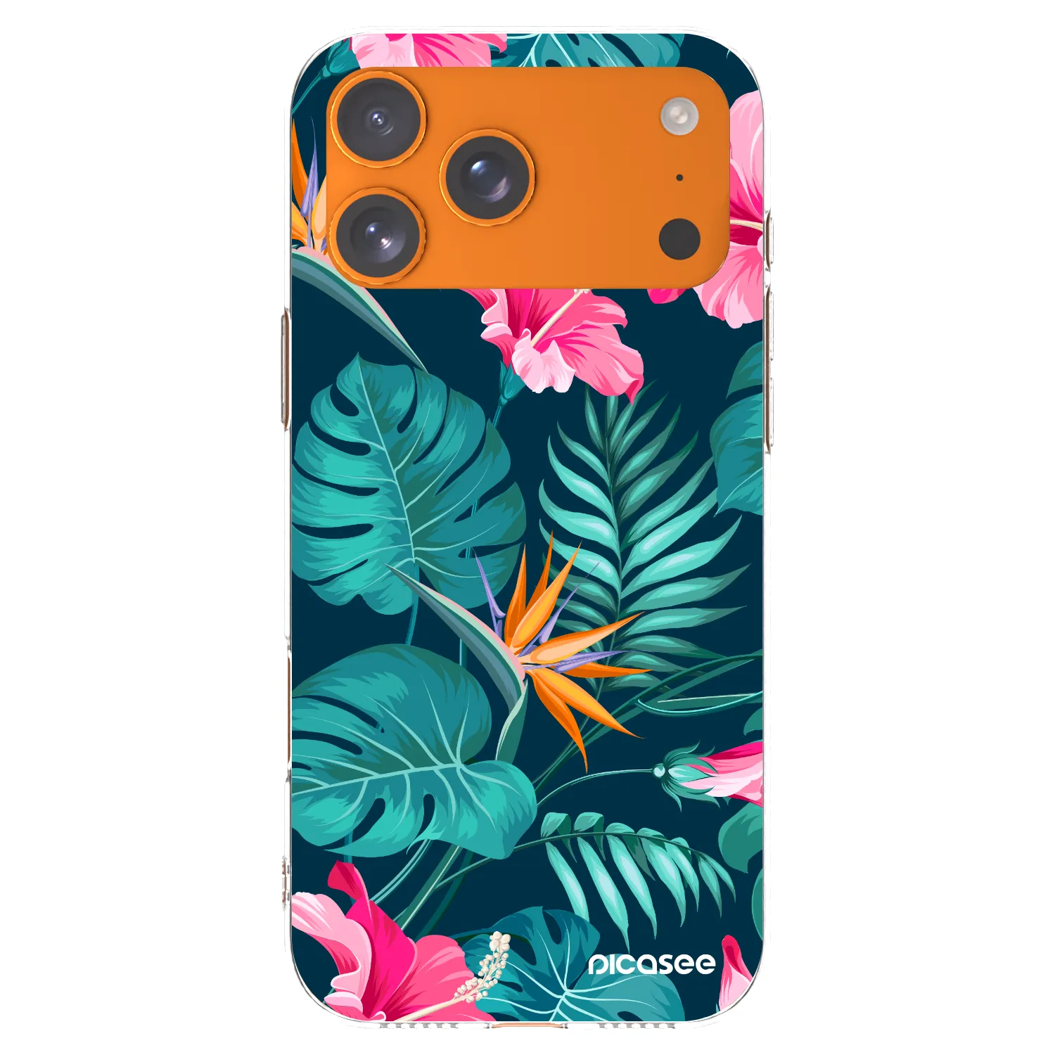 Picasee átlátszó szilikon tok az alábbi mobiltelefonokra Apple iPhone 17 Pro Max - Pink Monstera