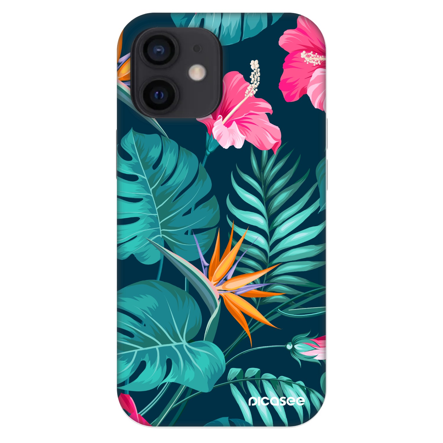 Picasee Fashion Case Apple iPhone 12 mini - Pink Monstera
