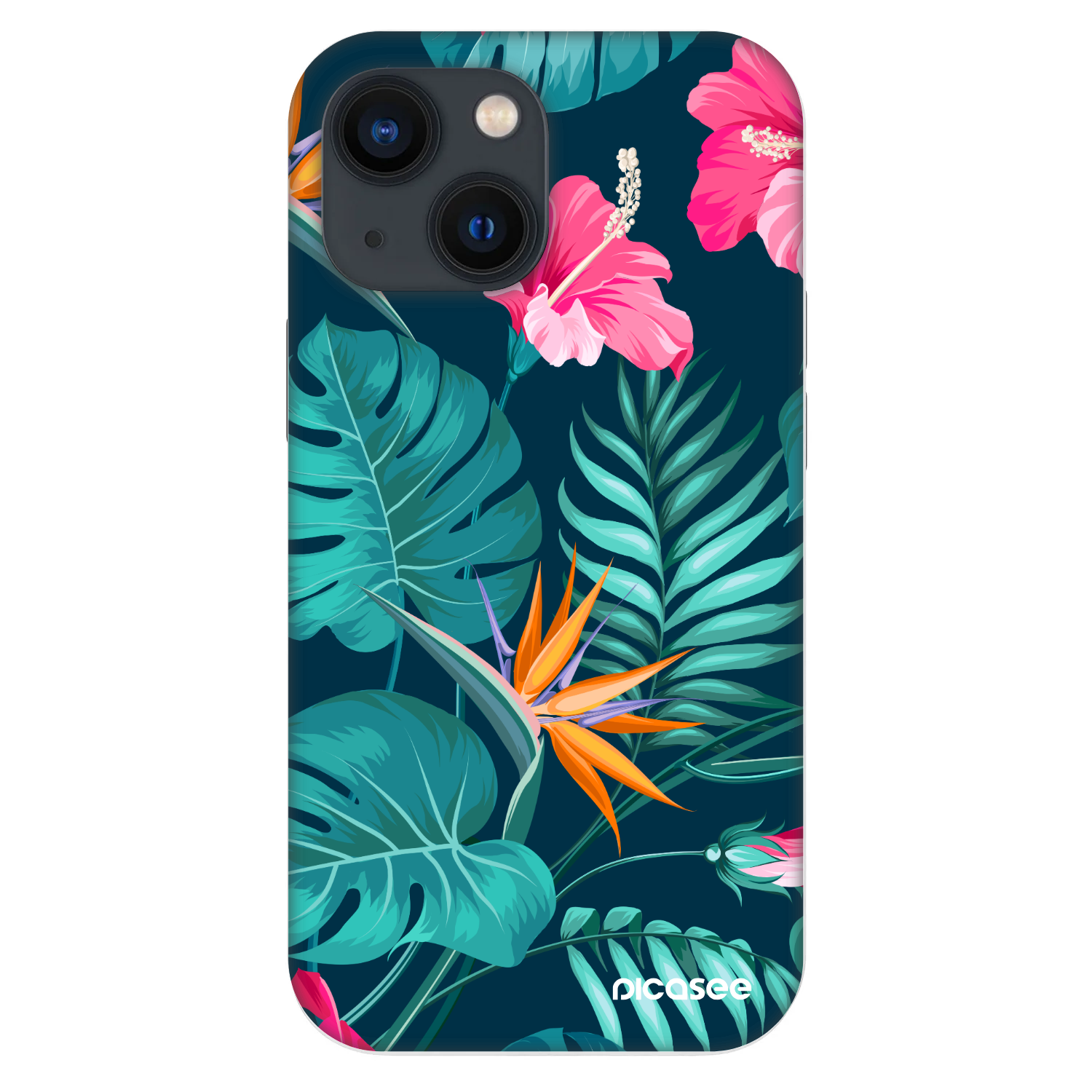 Picasee Fashion Case Apple iPhone 13 mini - Pink Monstera