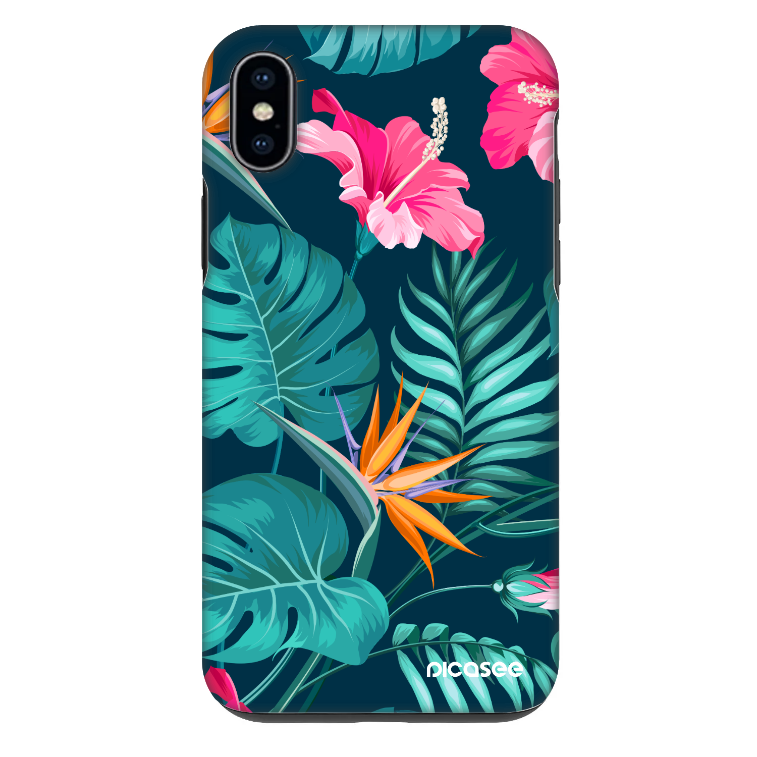 Picasee Fashion Case Apple iPhone XS Max - Pink Monstera