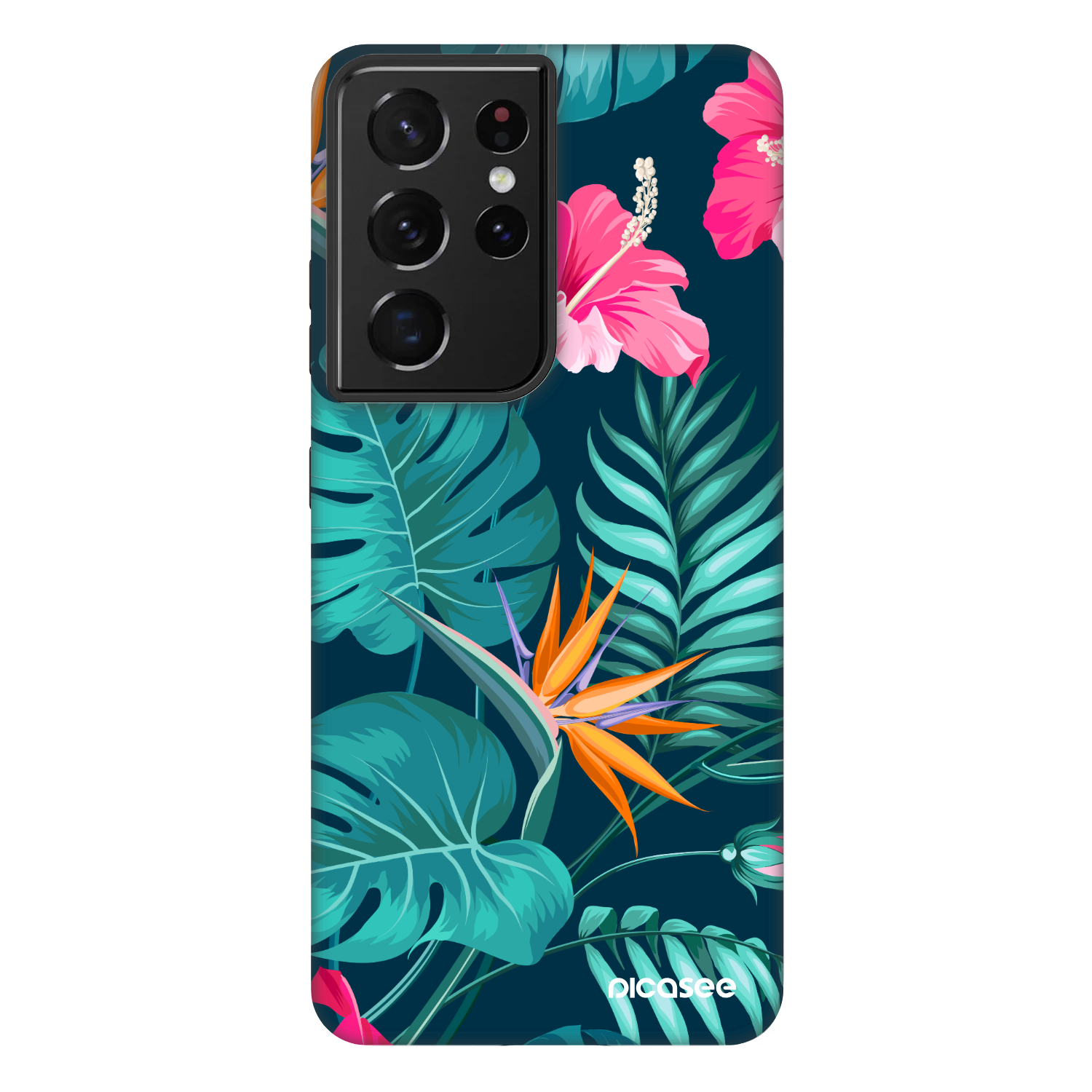 Picasee Fashion Case Samsung Galaxy S21 Ultra 5G G998B - Pink Monstera