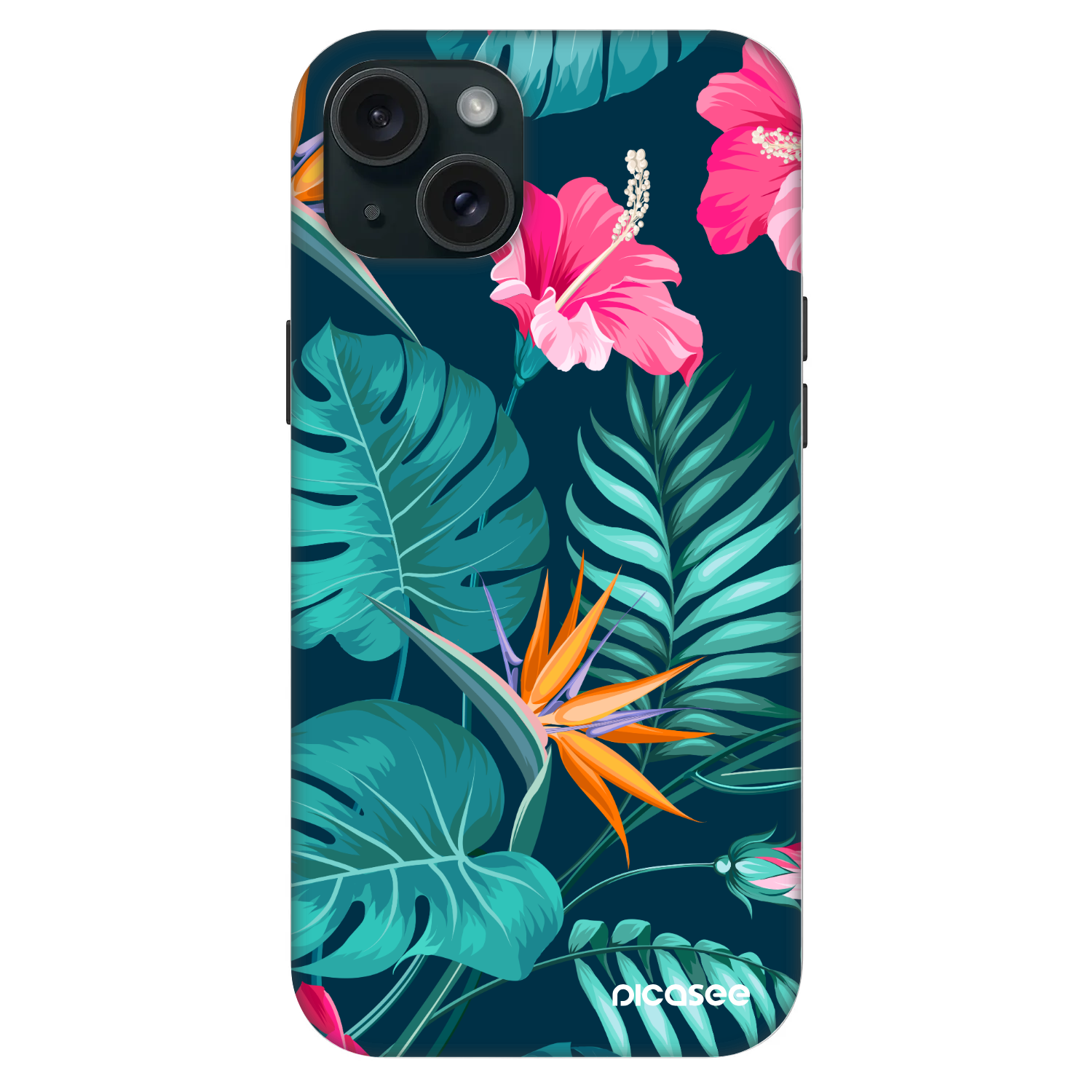 Picasee Fashion Case MagSafe Apple iPhone 15 Plus - Pink Monstera