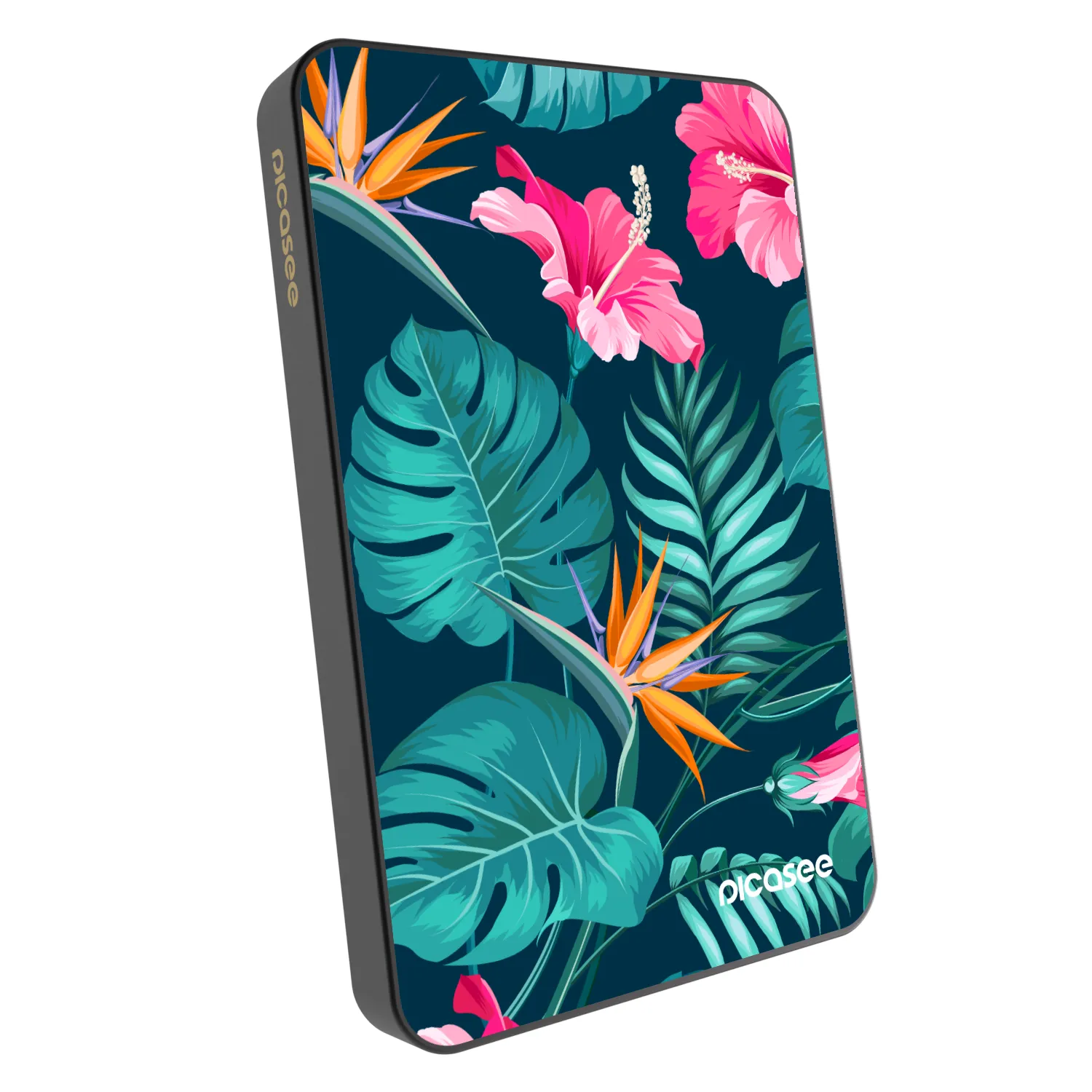 Picasee Powerbank MagSafe 5 000 mAh Szürke - Pink Monstera