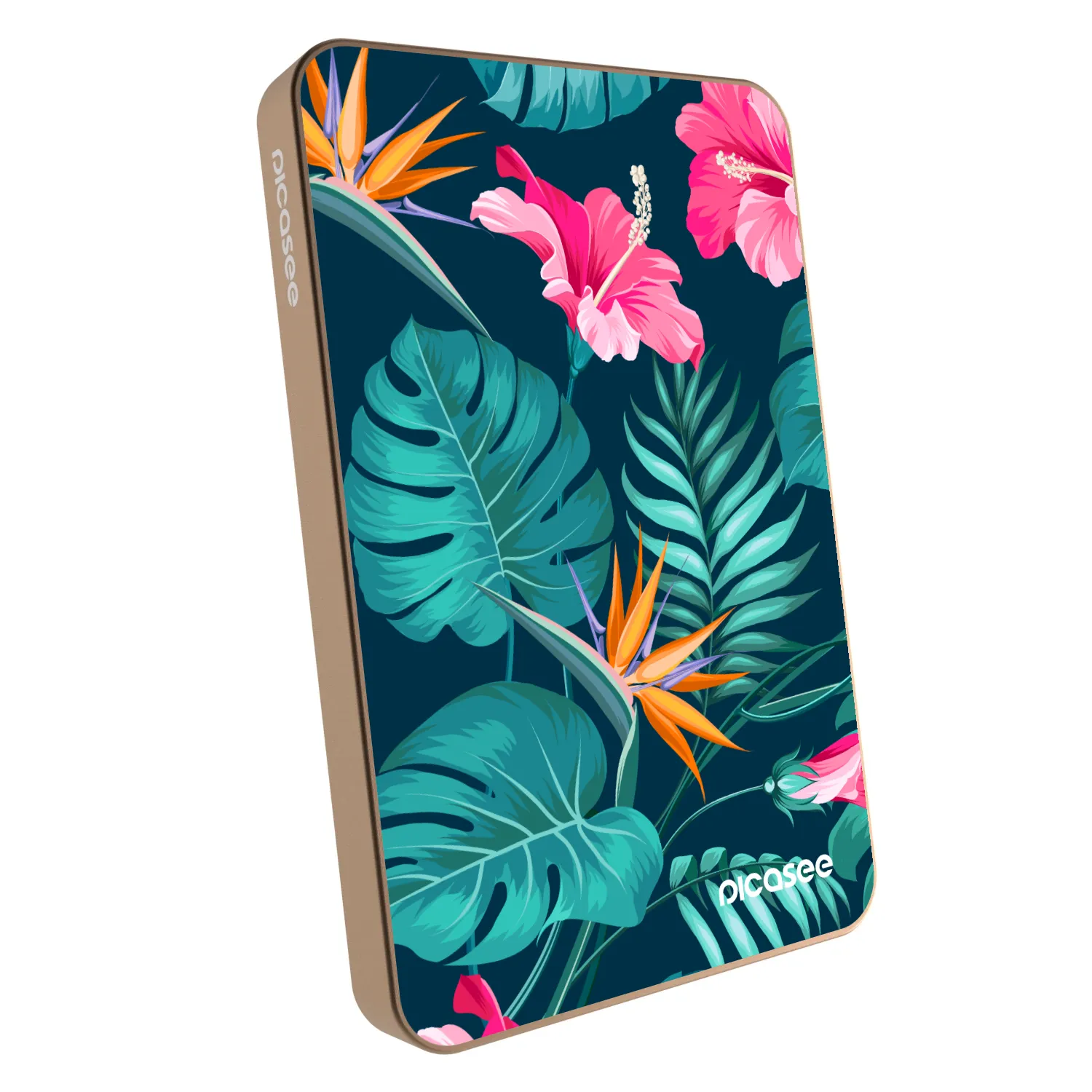 Picasee Powerbank MagSafe 5 000 mAh Aranysárga - Pink Monstera