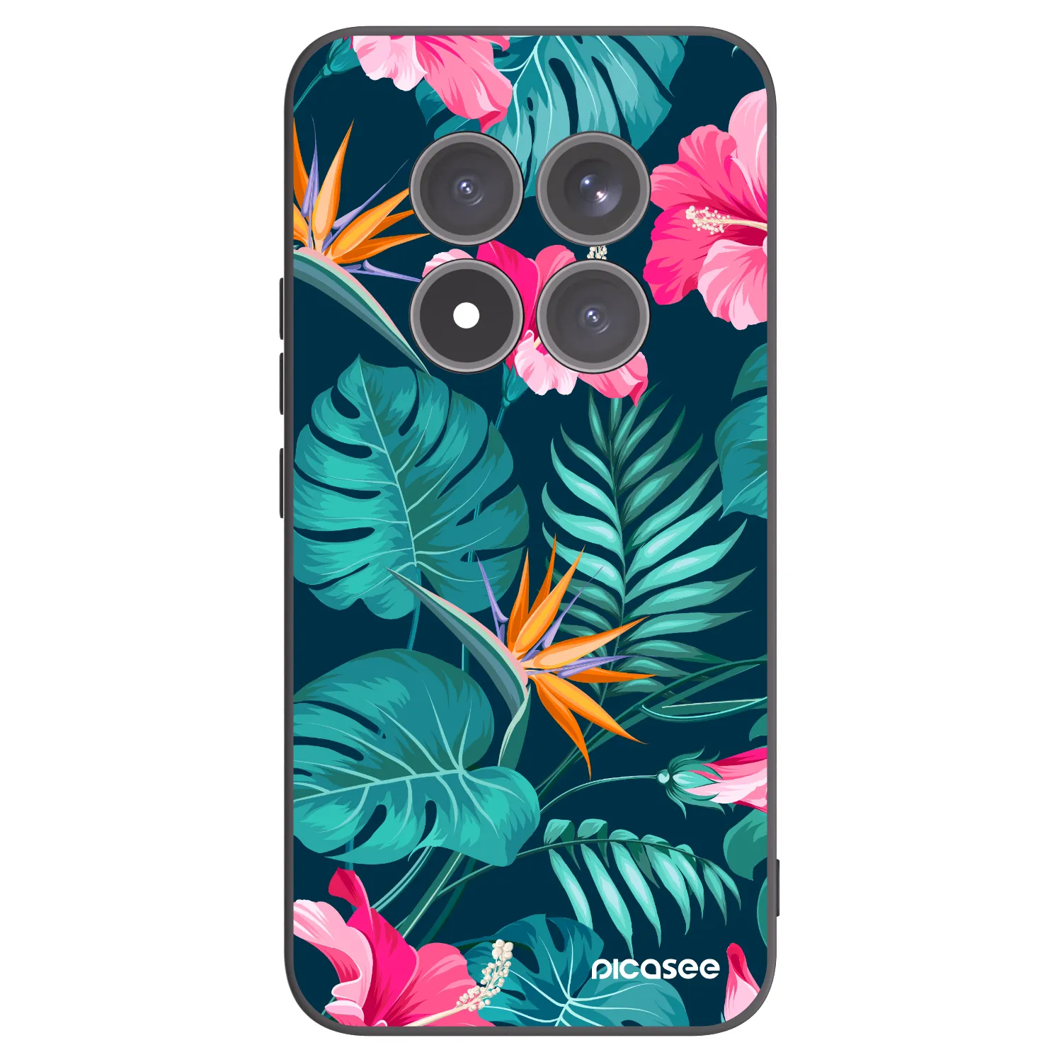 Picasee fekete szilikon tok az alábbi mobiltelefonokra Xiaomi Redmi Note 15 Pro+ - Pink Monstera