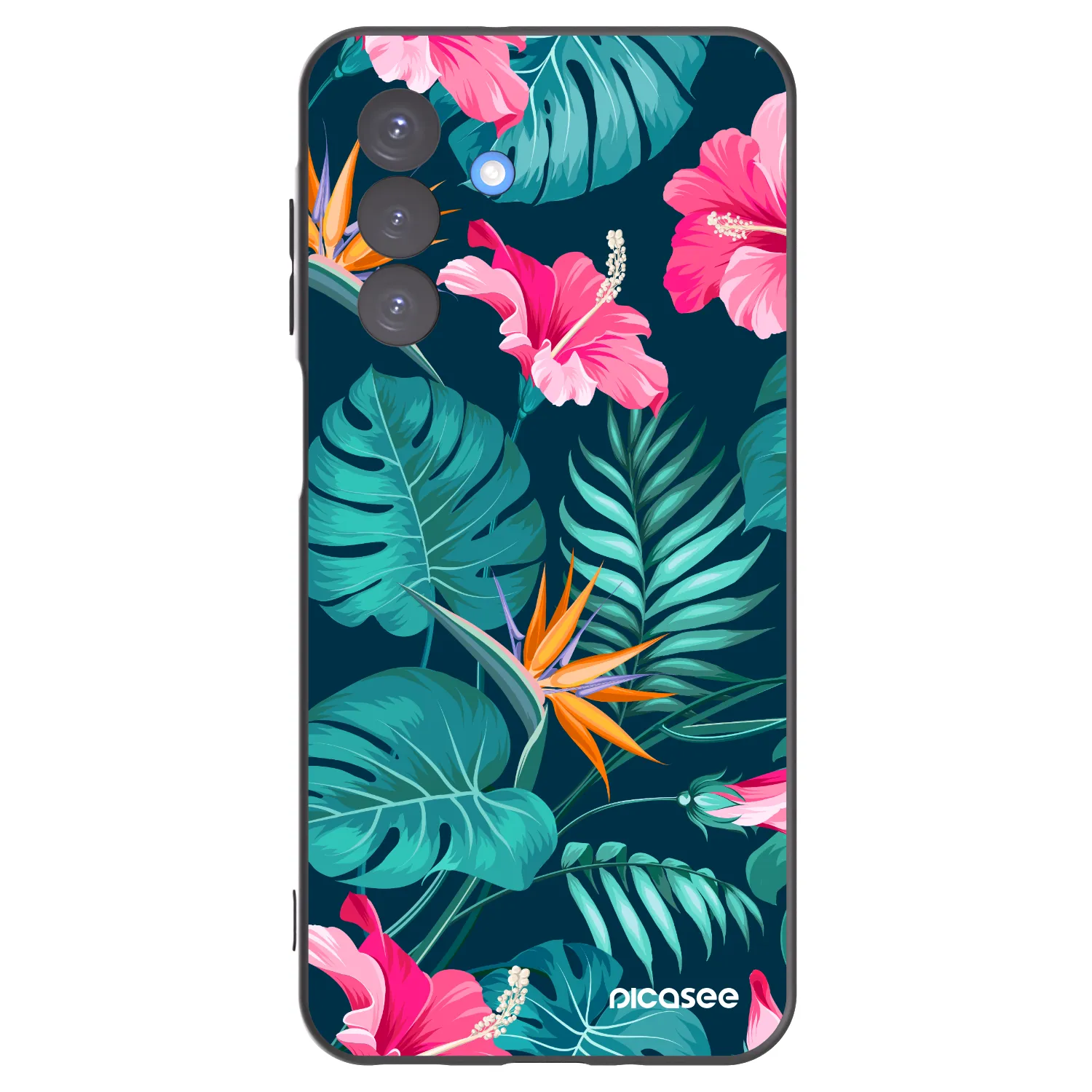 Picasee fekete szilikon tok az alábbi mobiltelefonokra Samsung Galaxy A17 5G - Pink Monstera