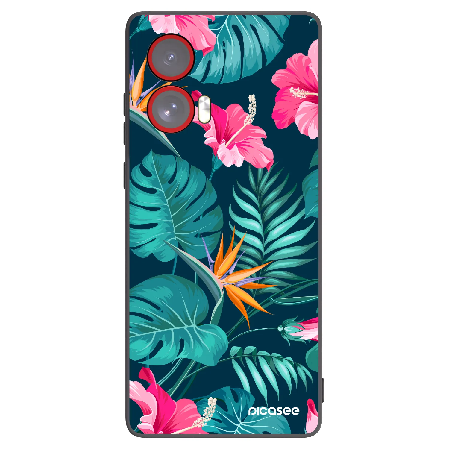 Picasee fekete szilikon tok az alábbi mobiltelefonokra Motorola Edge 50 Fusion - Pink Monstera