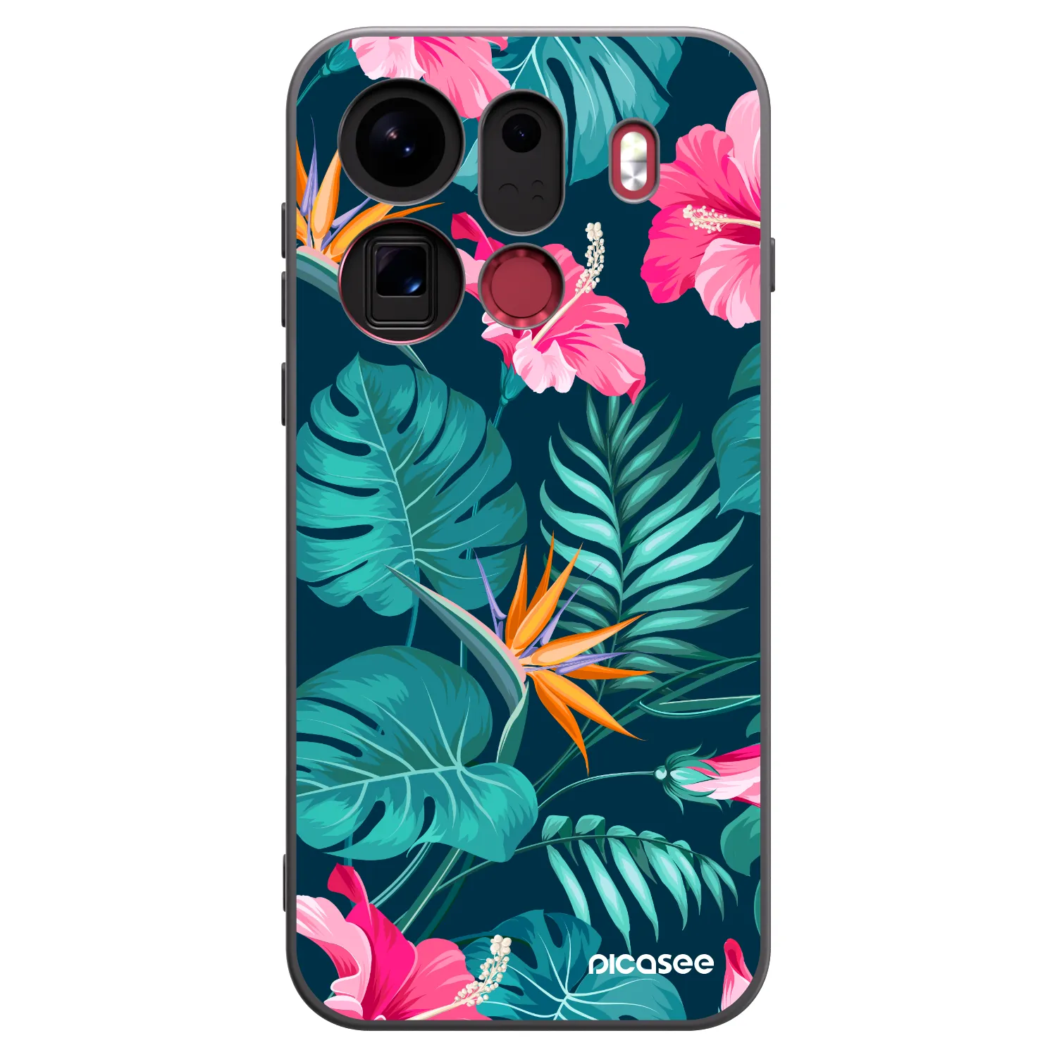 Picasee fekete szilikon tok az alábbi mobiltelefonokra OPPO Find X9 Pro - Pink Monstera