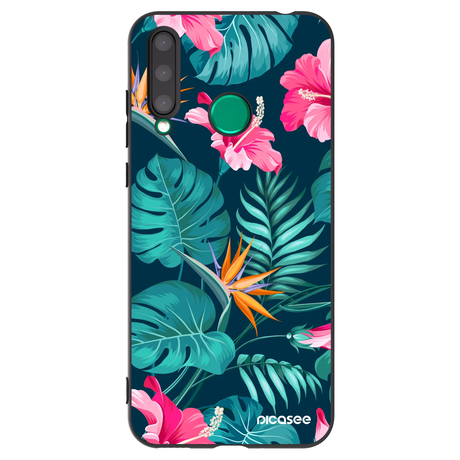 Picasee fekete szilikon tok az alábbi mobiltelefonokra Honor 20 Lite - Pink Monstera