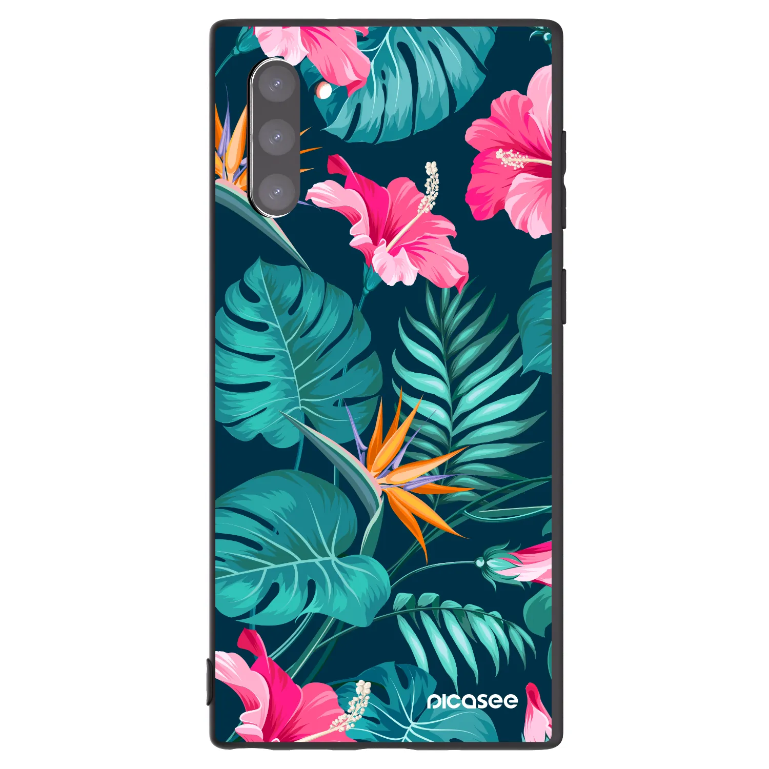 Picasee fekete szilikon tok az alábbi mobiltelefonokra Samsung Galaxy Note 10 N970F - Pink Monstera