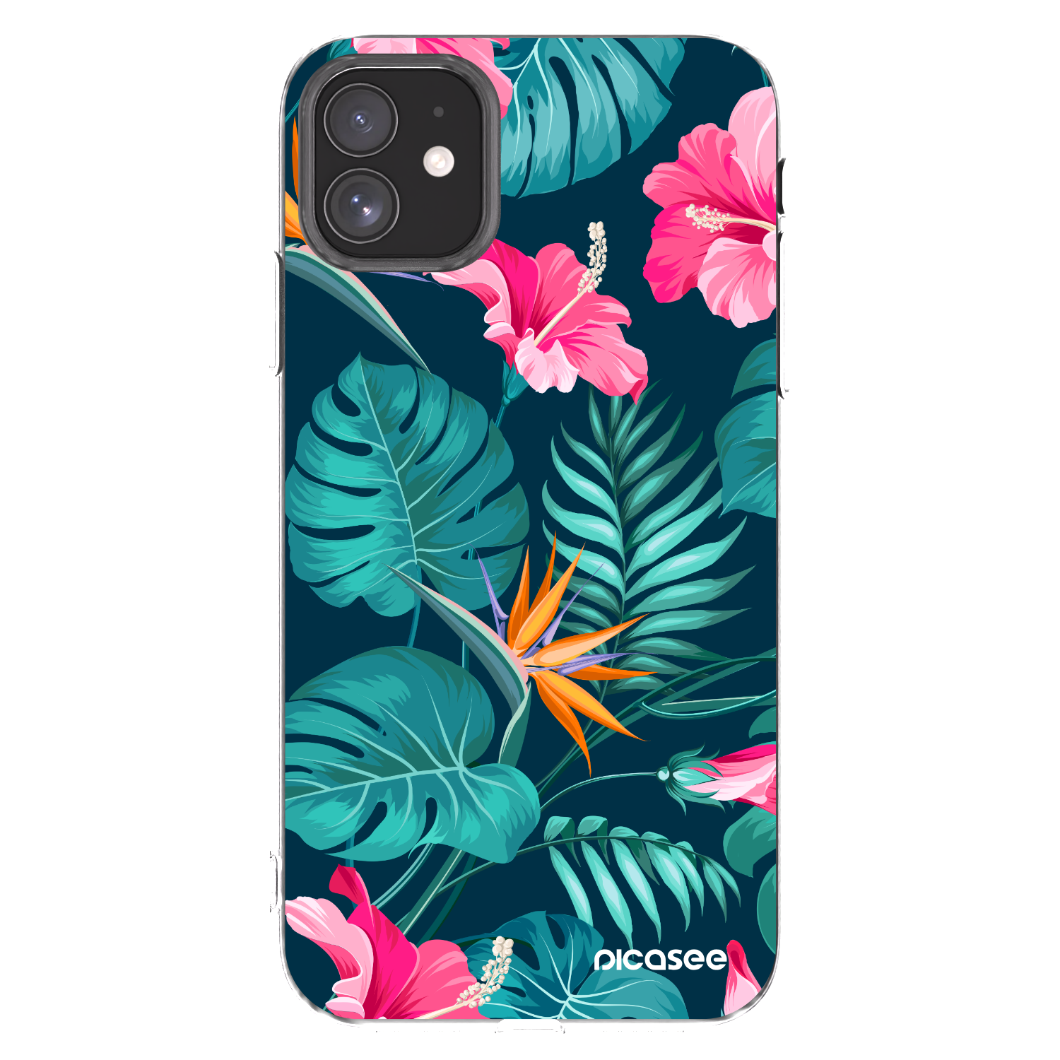 Picasee átlátszó szilikon tok az alábbi mobiltelefonokra Apple iPhone 11 - Pink Monstera