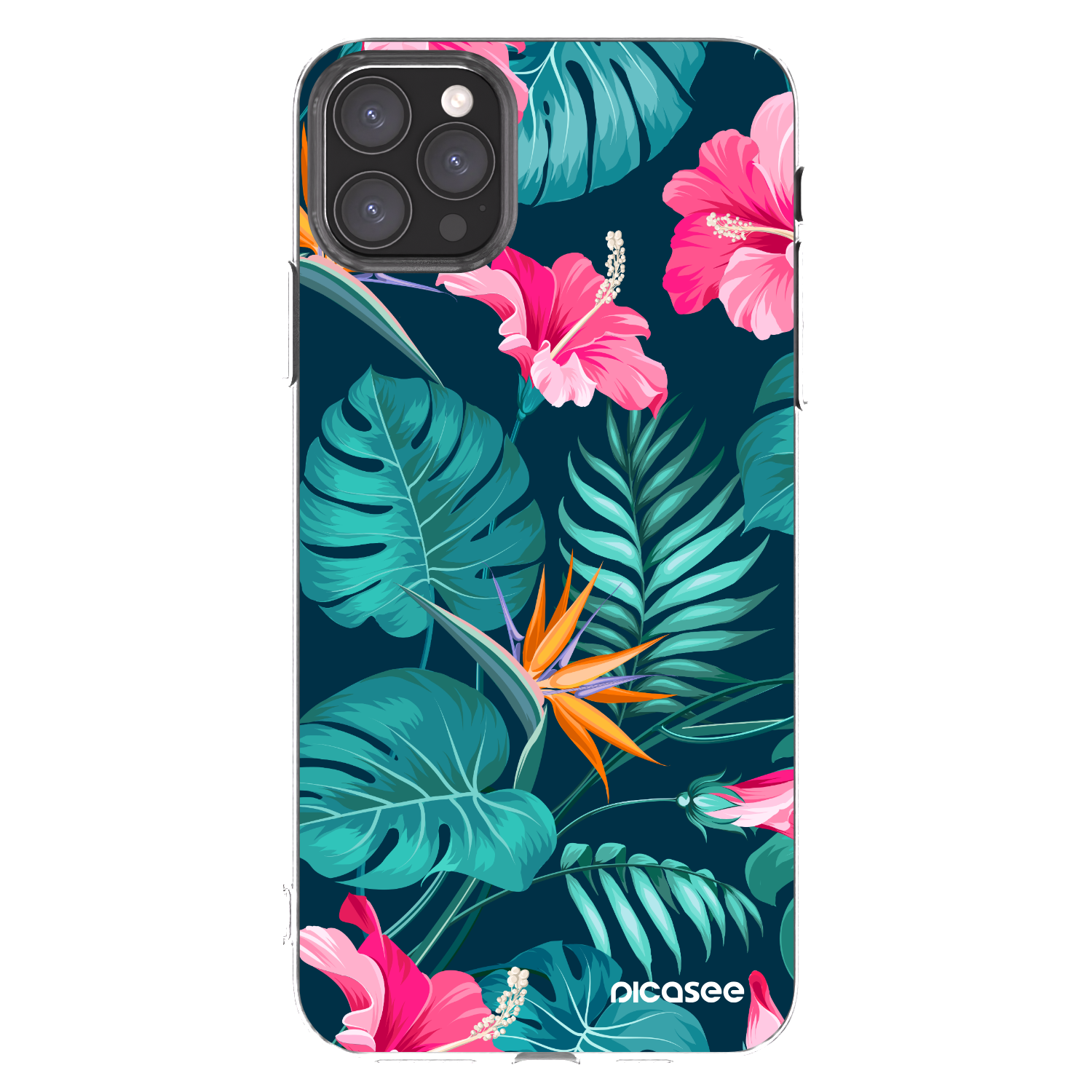 Picasee átlátszó szilikon tok az alábbi mobiltelefonokra Apple iPhone 11 Pro Max - Pink Monstera