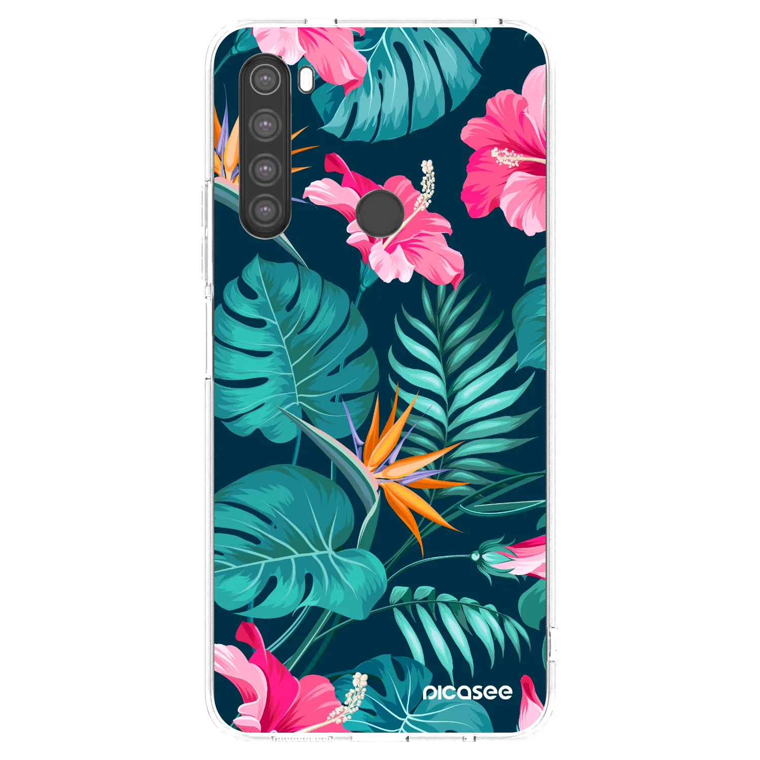 Picasee átlátszó szilikon tok az alábbi mobiltelefonokra Xiaomi Redmi Note 8 - Pink Monstera