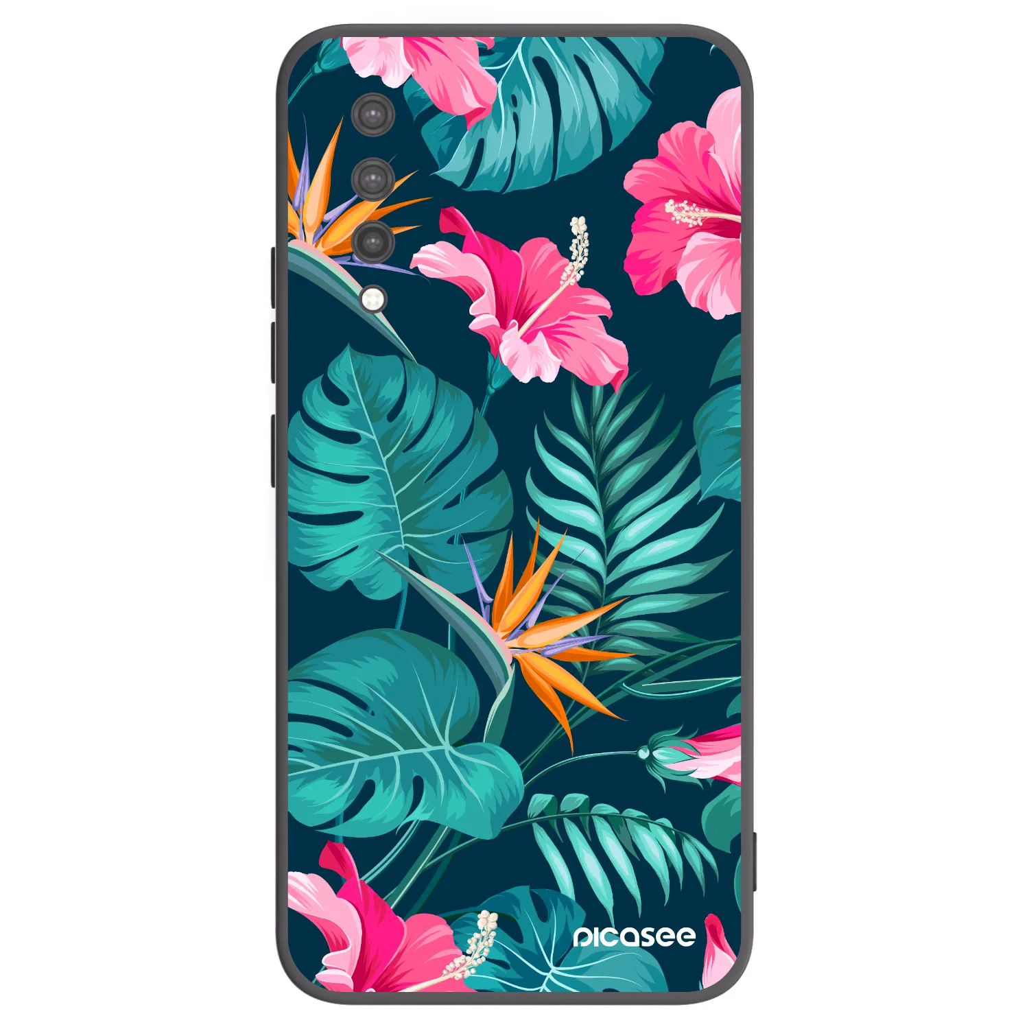 Picasee fekete szilikon tok az alábbi mobiltelefonokra Xiaomi Mi 9 Lite - Pink Monstera