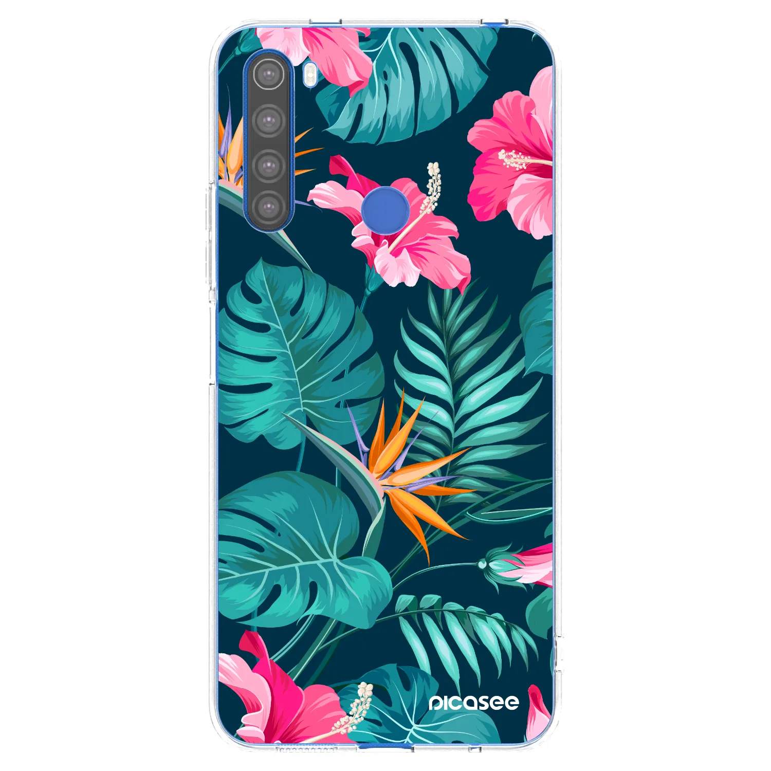 Picasee átlátszó szilikon tok az alábbi mobiltelefonokra Xiaomi Redmi Note 8T - Pink Monstera