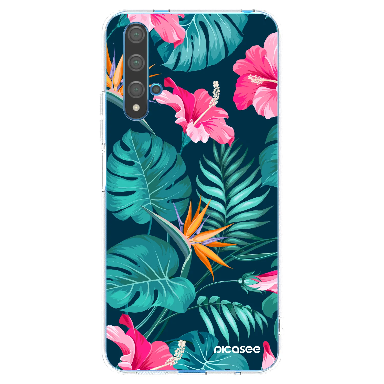 Picasee átlátszó szilikon tok az alábbi mobiltelefonokra Huawei Nova 5T - Pink Monstera