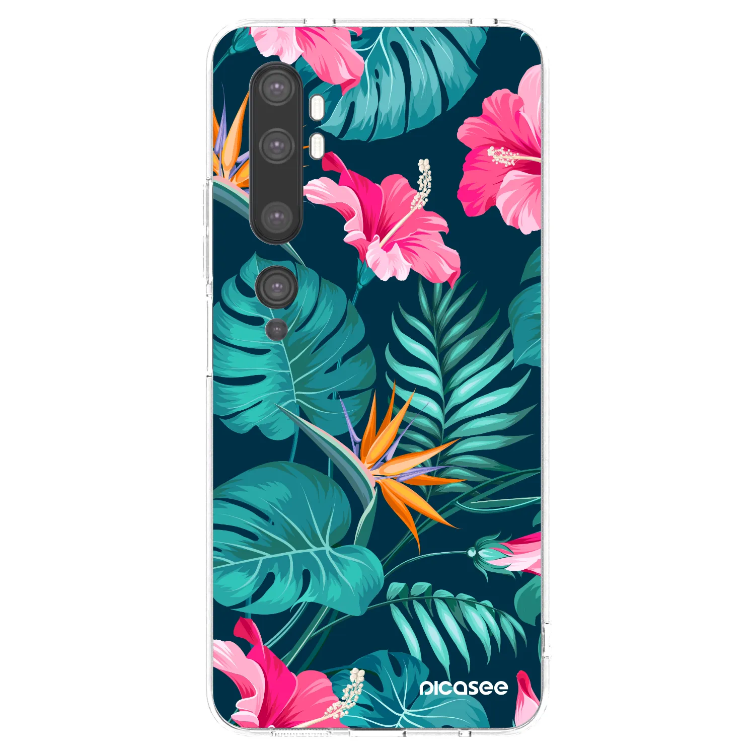 Picasee átlátszó szilikon tok az alábbi mobiltelefonokra Xiaomi Mi Note 10 (Pro) - Pink Monstera