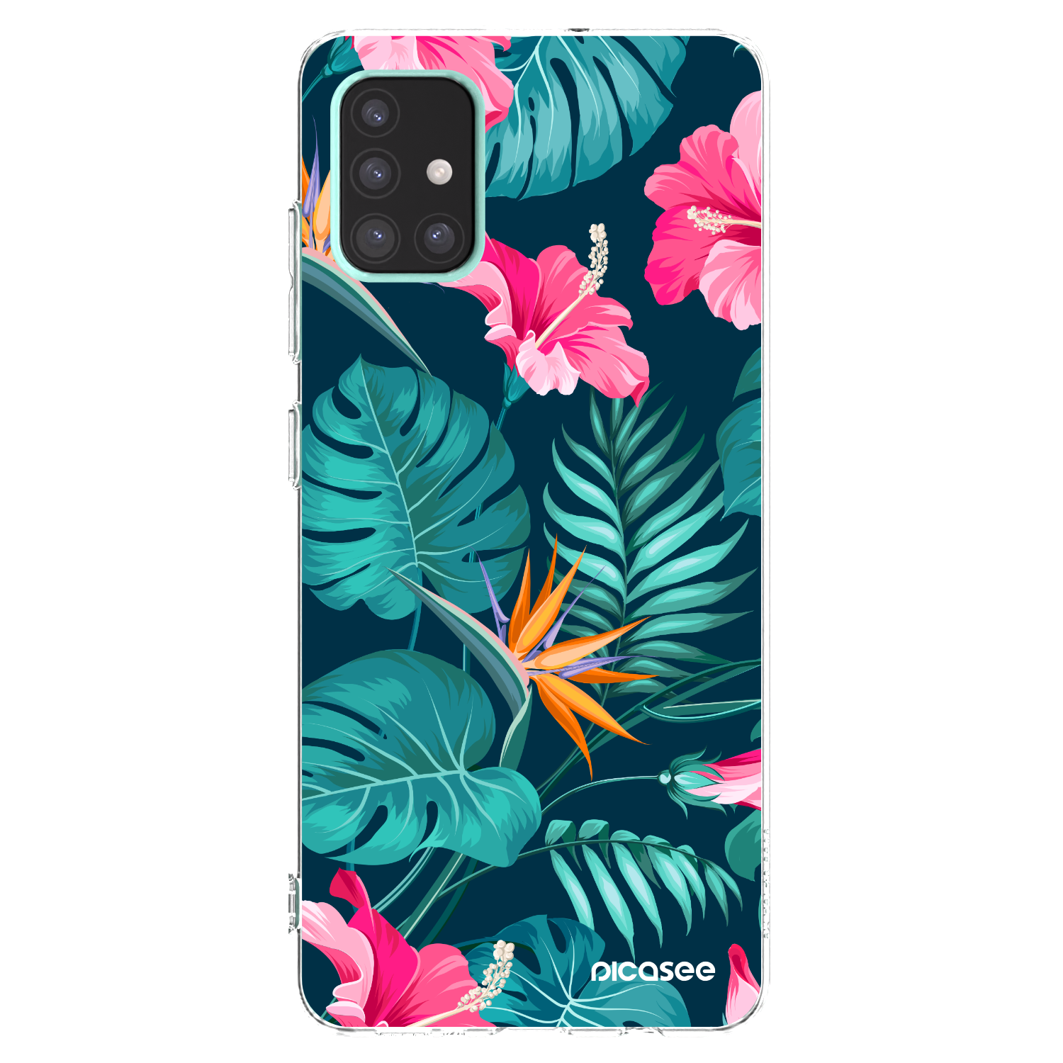 Picasee átlátszó szilikon tok az alábbi mobiltelefonokra Samsung Galaxy A51 A515F - Pink Monstera