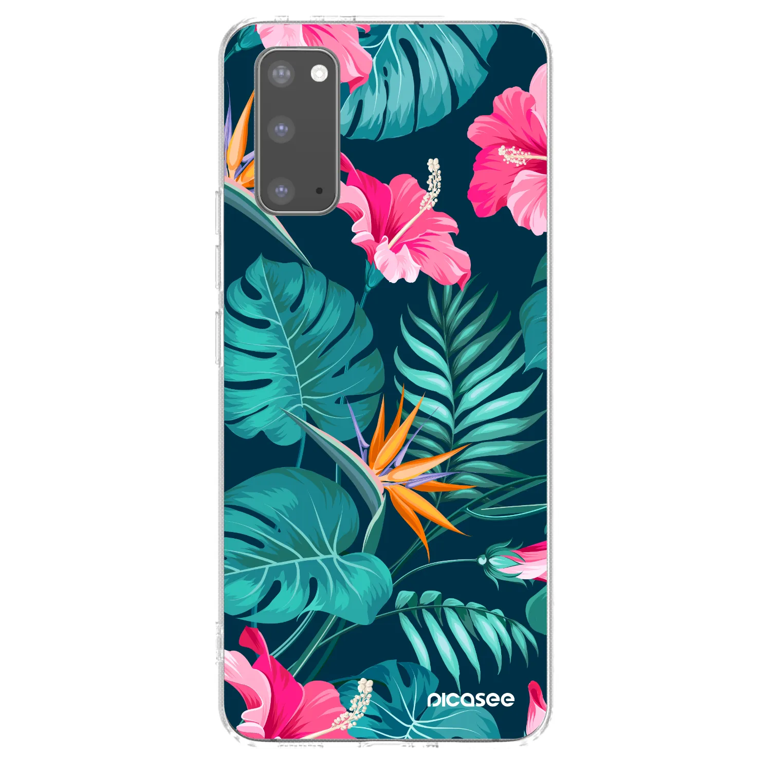Picasee átlátszó szilikon tok az alábbi mobiltelefonokra Samsung Galaxy S20 G980F - Pink Monstera