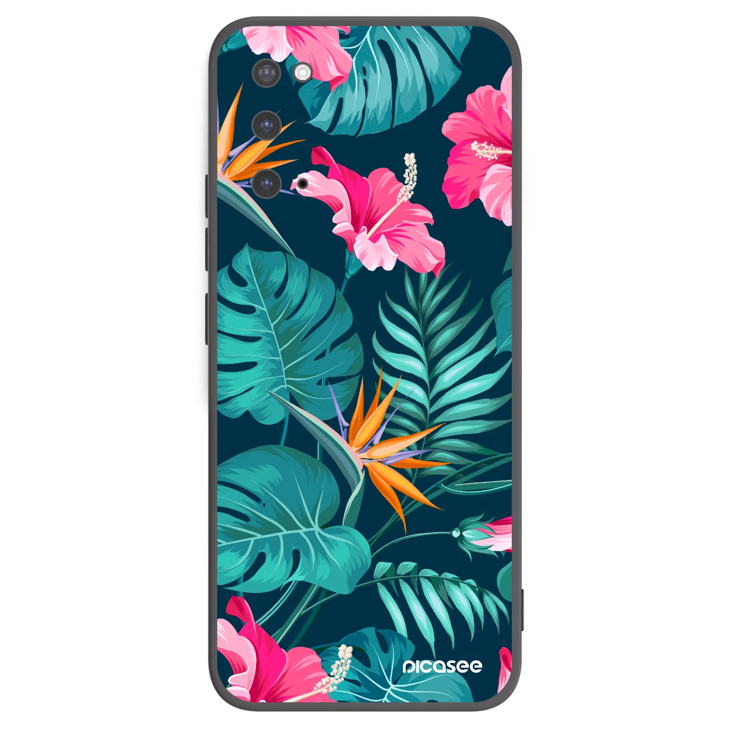 Picasee fekete szilikon tok az alábbi mobiltelefonokra Samsung Galaxy S20 G980F - Pink Monstera