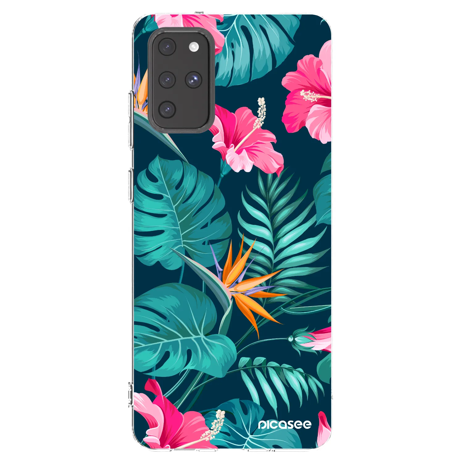 Picasee átlátszó szilikon tok az alábbi mobiltelefonokra Samsung Galaxy S20+ G985F - Pink Monstera
