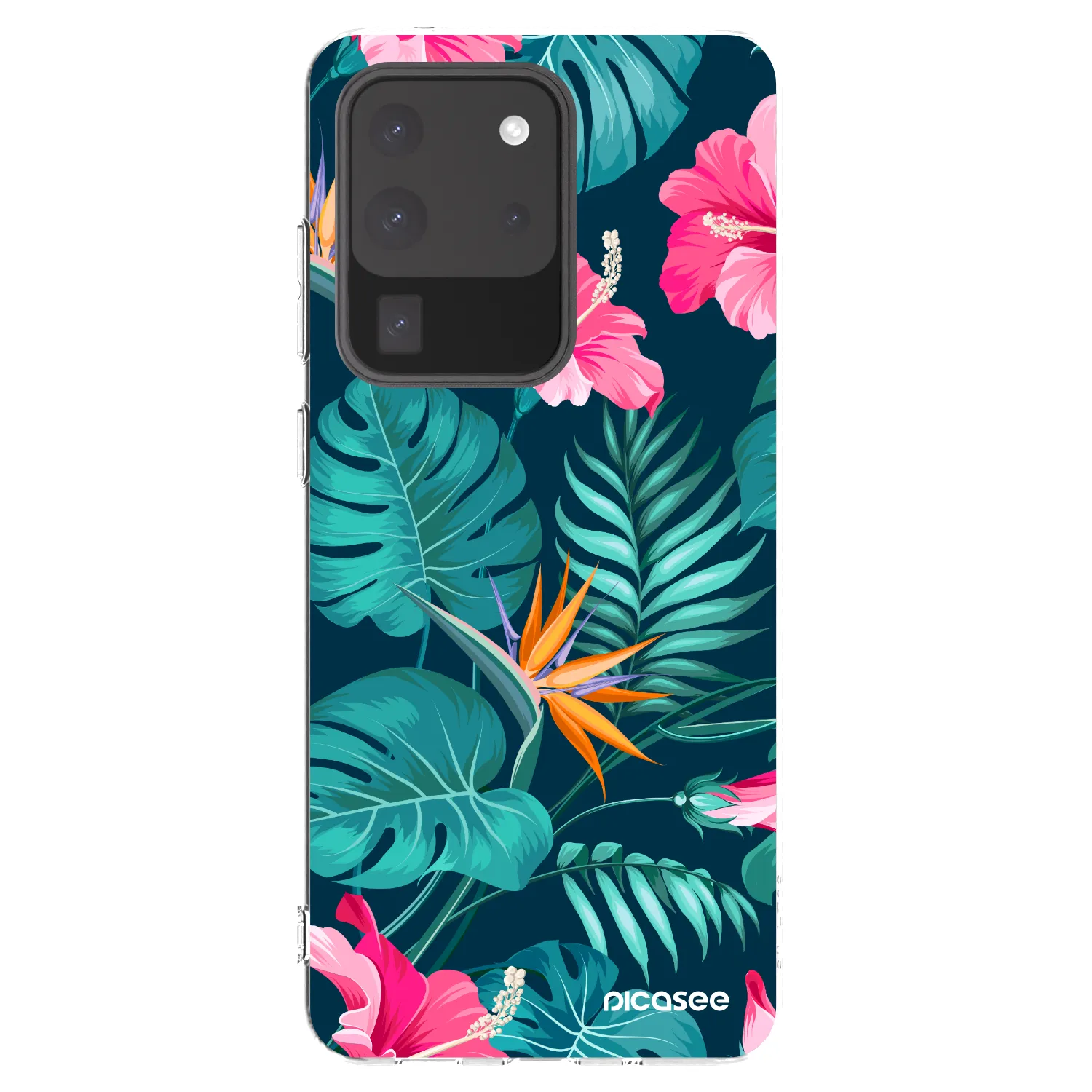 Picasee átlátszó szilikon tok az alábbi mobiltelefonokra Samsung Galaxy S20 Ultra 5G G988F - Pink Monstera