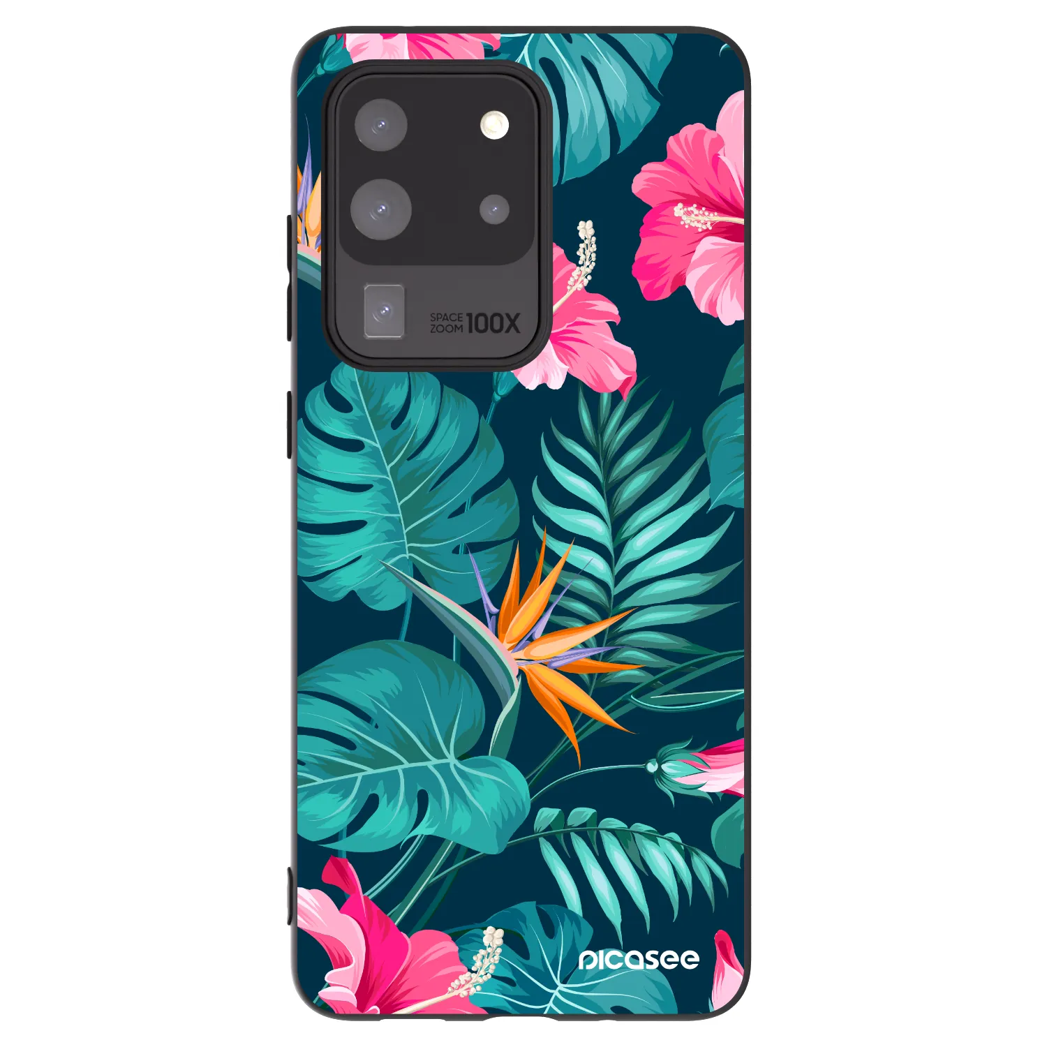 Picasee fekete szilikon tok az alábbi mobiltelefonokra Samsung Galaxy S20 Ultra 5G G988F - Pink Monstera