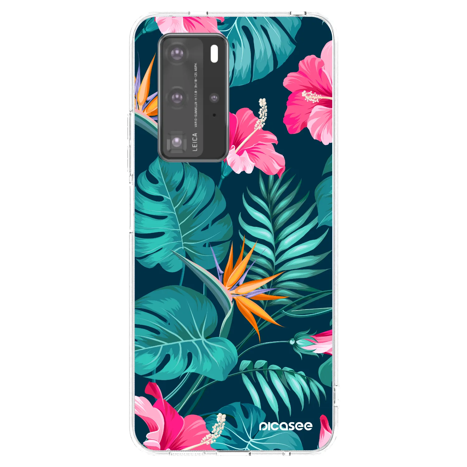 Picasee átlátszó szilikon tok az alábbi mobiltelefonokra Huawei P40 Pro - Pink Monstera