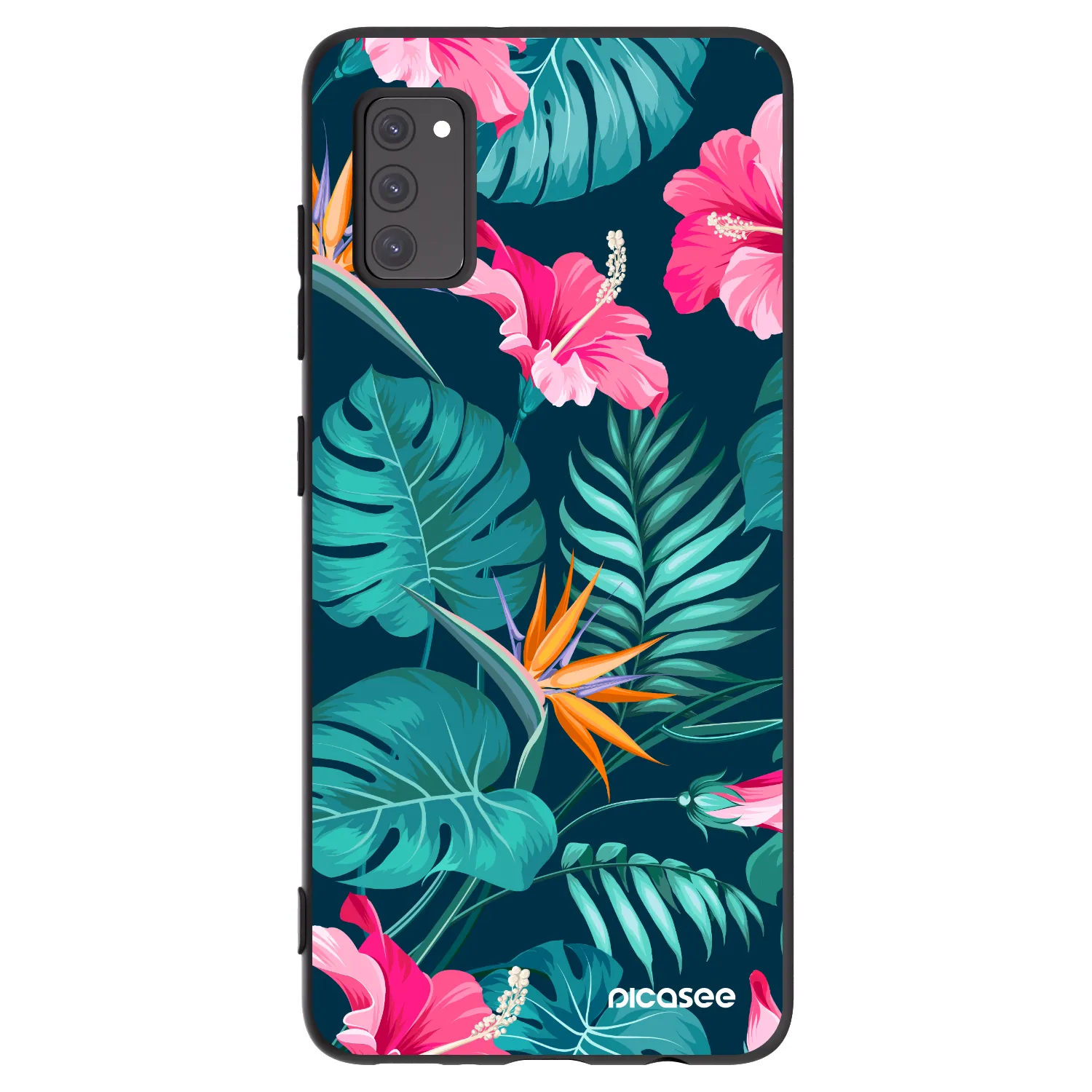 Picasee fekete szilikon tok az alábbi mobiltelefonokra Samsung Galaxy A41 A415F - Pink Monstera