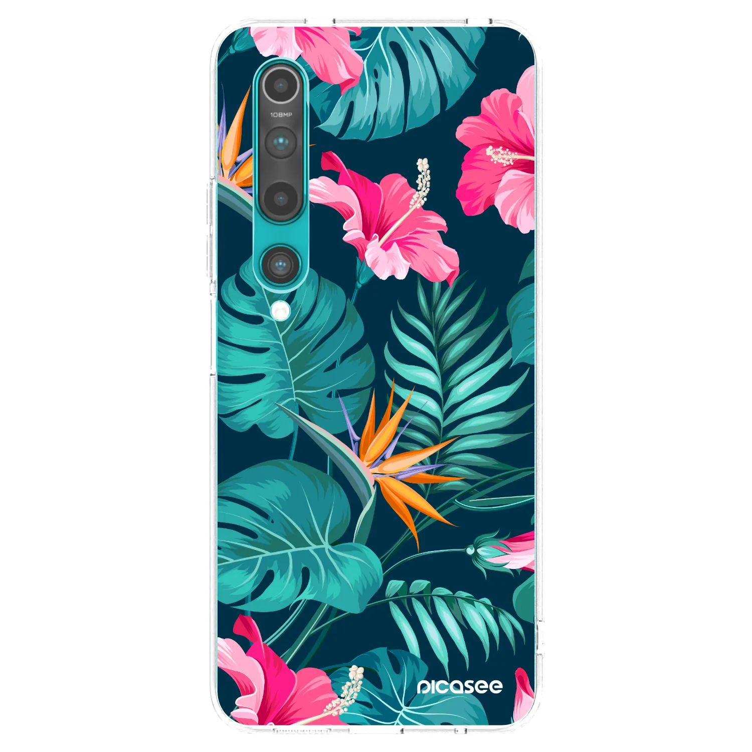 Picasee átlátszó szilikon tok az alábbi mobiltelefonokra Xiaomi Mi 10 - Pink Monstera