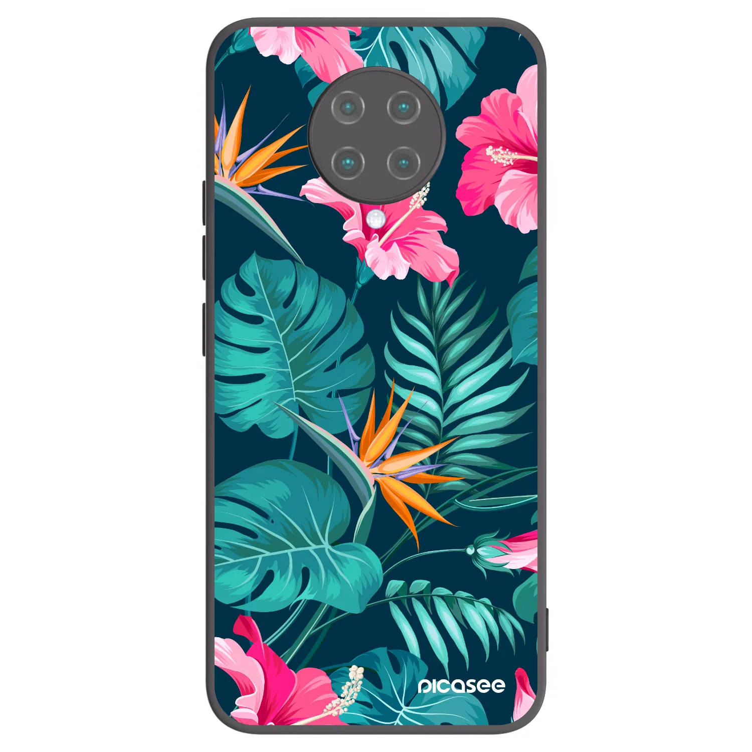 Picasee fekete szilikon tok az alábbi mobiltelefonokra Xiaomi Poco F2 Pro - Pink Monstera