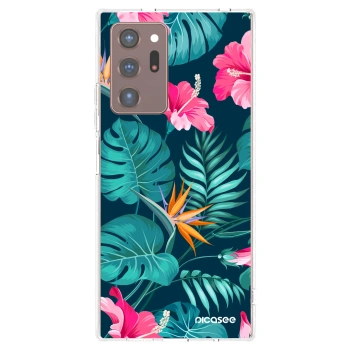 Picasee átlátszó szilikon tok az alábbi mobiltelefonokra Samsung Galaxy Note 20 Ultra - Pink Monstera