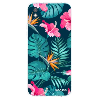 Picasee fekete szilikon tok az alábbi mobiltelefonokra Xiaomi Redmi 9A - Pink Monstera