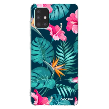 Picasee átlátszó szilikon tok az alábbi mobiltelefonokra Samsung Galaxy M51 M515F - Pink Monstera
