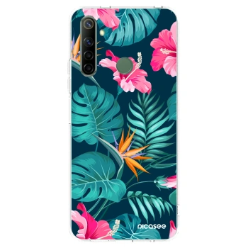 Picasee átlátszó szilikon tok az alábbi mobiltelefonokra Realme 6i - Pink Monstera