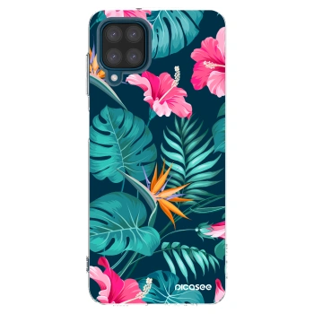 Picasee átlátszó szilikon tok az alábbi mobiltelefonokra Samsung Galaxy A12 A125F - Pink Monstera
