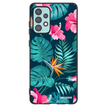 Picasee fekete szilikon tok az alábbi mobiltelefonokra Samsung Galaxy A72 A725F - Pink Monstera