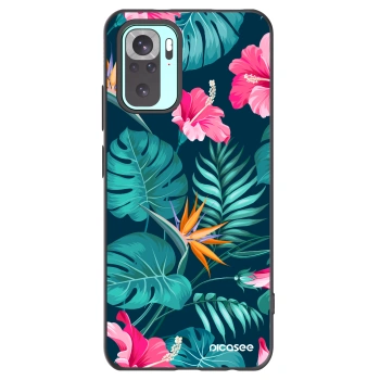 Picasee fekete szilikon tok az alábbi mobiltelefonokra Xiaomi Redmi Note 10 Pro - Pink Monstera