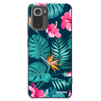 Picasee átlátszó szilikon tok az alábbi mobiltelefonokra Xiaomi Redmi Note 10S - Pink Monstera