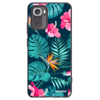 Picasee fekete szilikon tok az alábbi mobiltelefonokra Xiaomi Redmi Note 10S - Pink Monstera